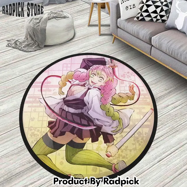 Mitsuri kanroji round rug custom demon slayer anime circle carpet  rp5957481